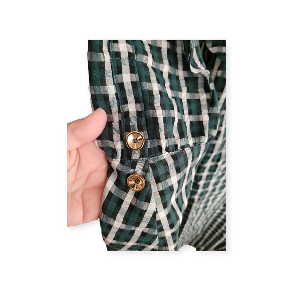 Anthropologie Plaid Midi Dress, Size S, Evergreen & White NWT - Picture 16 of 16